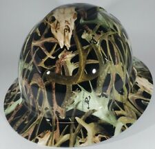 Vented New Full Brim Hard Hat Custom Hydro Dipped Horns Camo. Free Shipping