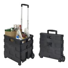 Collapsible Utility Cart Plastic Trolley For Shoppingstoragetravel 15x13x14.2
