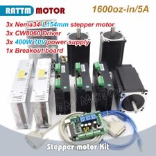 3 Axis Nema34 Stepper Motor 1600oz-in 154mm Cw8060 Driver 80vdc Cnc Router Kit