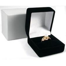 Flocked Square Black Velvet Ring Box Boxes Single Lot Gift Jewelry Charm Pack