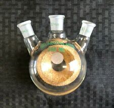 Chemglass 250ml 1420 Glass Angled 3-neck Round Bottom Flask Cg-1524-a-11 Chip