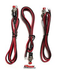 3 Pack Mini Valet Momentary Switch Red Spst Push Button Off-on With Wires 12v