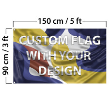 Custom Flag With Your Design 3x5 Feet Size Single Sided With Grommets Free