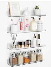 Set Of 4 Acrylic Shelves For Wall 15 Mounting Tools Includeddisplay Shelves
