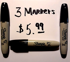 Sharpie Permanent Chisel Tip Markers Black Ink Large Broad Marker 3-count