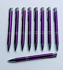 9ct Lot Paragon Misprint Metal Retractable Click Pens Metallic Gloss Purple