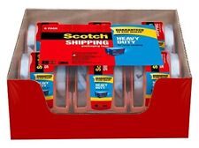 6 Pack 3m Scotch Heavy Duty Shipping Packaging Tape Dispenser 1.88 In X 800in
