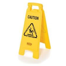 Rubbermaid 25 Yellow Double Sided Multi-lingual Caution Wet Floor Sign Case 6