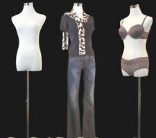 Female Display Manikin Dress Form W. Hips 2 Covers Stand Whiteblack - Pb-5