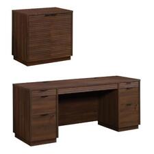 Home Square 2-piece Set With Computer Credenza Desk Utility Stand Libary Base