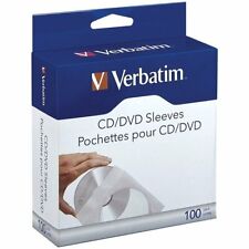 Verbatim Cddvd Paper Sleeves-with Clear Window Space-saving 100pk 49976