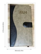 Pocket Daily Planner 2024 Faux Leather 7 X 4 Color Options