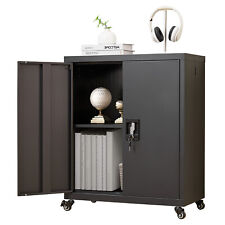 Metal Storage Cabinet With Wheels Locking Cabinet With Adjustable Shelf