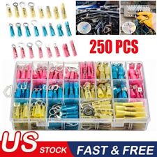 250x Heat Shrink Wire Connectors Kit Electrical Ring Fork Spade Crimp Terminals
