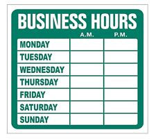 Open Business Hours Low Tack Sign Store Static Cling Window Glass Door Green