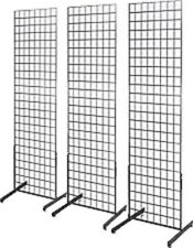 Black 2 X 6 Gridwall Panel Tower With T-legs Floorstanding Display Kit 3 Pack