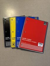 Spiral Notebooks Wide Rule 1-subject 8x10.5 70 Sheets Cover Colors Pack Of 4