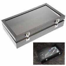 1 Glass Top Black Jewelry Box Gem Gemstone Display Case Holder Clear Lid Storage