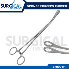 Sponge Forceps Surgical Obgyn Smooth Jaw 7 Curved Body Piercing German Grade