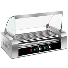 Costway 174 Sq.in Electric Hot Dog Grill Cooker Wcover Stainless 7 Roller