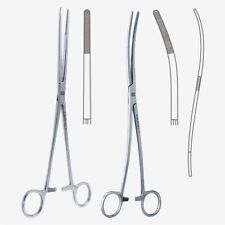 Bozeman Sponge Forceps 10.5 Double Curved Serrated Jaws Premium Stainless
