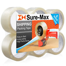6 Rolls Clear Box Sealing Packing Tape Shipping - 2 Mil 2 X 55 Yards 165