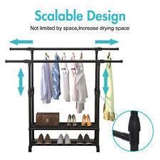 2l Clothes Rail Rack Garment Dress Hanging Display Stand Shoe Rack Storage Shelf