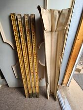 Vintage 16 Measuring Rod Stick Survey Wood Brass W Bag