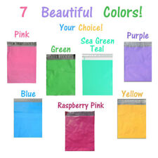 12x15.5 Pinkbluegreenpurpleyellowteal Poly Mailer Colored Shipping Bag New