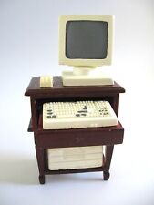 Dollhouse Doll House Miniature Vintage Computer Mouse Keyboard Printer On Stand