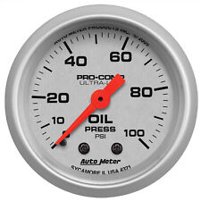 Auto Meter 4321 Ultra Lite Oil Pressure Gauge 0 - 100 Psi Mechanical 2 116 New