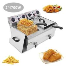 Stainless Steel Electric Dual Tank Deep Fryer 3400w Basket Commercial Restaurant