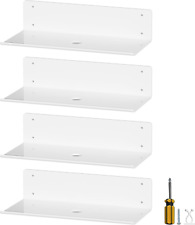White Acrylic Floating Shelves 4 Pack 9.4 Wall Mounted Shelves For Bedroom B