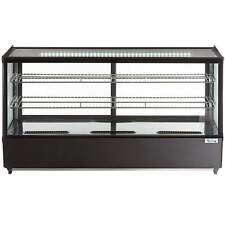 48 Black Refrigerated Square Countertop Bakery Display Case With Led Lighting