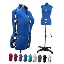 13 Dials Female Fabric Adjustable Mannequin Dress Form For Sewing Large Blue