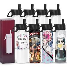 Sublimation Sports Water Bottle Blanks 8 Pack 22 Oz Sublimation Tumblers Blan