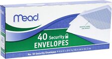 Mead 10 Envelopes Security Printed Lining 4-18 X 9-12 White 40 Letter