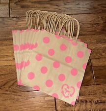 10 Victorias Secret Pink Logo Small Polka Dot Paper Shopping Gift Bags New