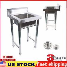 201 Stainless Steel Utility Sink One Compartment Workbench Sink Commercial Sink