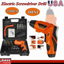 48in1 Cordless Electric Screwdriver Drill Power Tool Kit W Rechargeable Battery