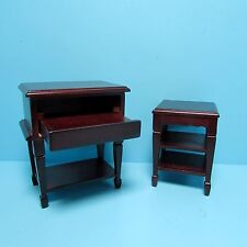 Dollhouse Miniature Computer Desk With Printer Stand In Mahogany D1247