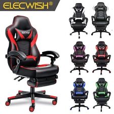 Gaming Chair Computer Racing Swivel Seat Office Chair W Lumbar Support Footrest