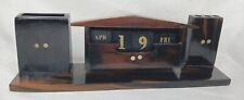 Vintage Wooden Block Perpetual Calendar Desk Organizer Mcm 10