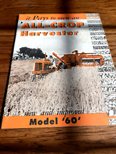 Allis Chalmers 60 All Crop Harvester Combine Brochure Baoh