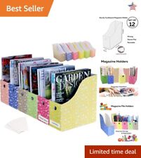 Magazine File Holder Organizer - Set Of 6 12 Or 24 - Multiple Color Options