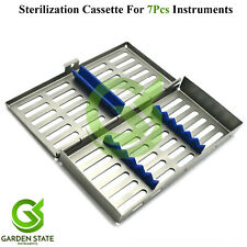 For 7 Dental Hygiene Instruments Autoclave Cassette Sterilization Rack Tray Box