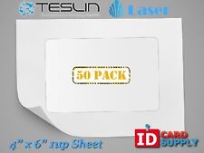 Teslin Synthetic Paper - 4 X 6 Perforated 1-up Laser Sheet Pack Of 50