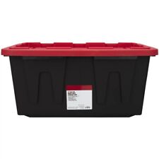 27 Gallon Snap Lid Plastic Storage Tote Box Stackable Storage Bin Container