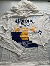 Corona Extra Long Sleeve Hoodie Shirt White Size Large Men New