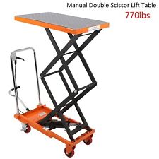 Hydraulic Lift Table Cart 770 Lbs Manual Double Scissor Lift Table 14 - 59